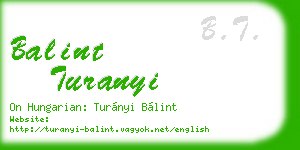 balint turanyi business card