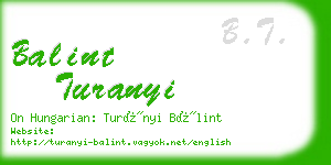 balint turanyi business card